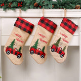 RED AND BLACK PLAID CHRISTMAS CANDY STOCKINGS_CWMS1456
