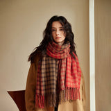 Vintage Plaid Scarf Soft Warm Winter Wrap_Cwasc2321