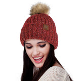 NEW WINTER OUTDOOR WARM PLUSH BALL KNITTED HAT_CWAH2452
