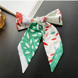 Narrow Decorative Silk Scarf With Tieable Bow_Cwasc0741