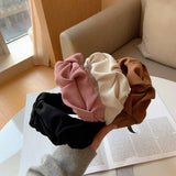 RUFFLED WIDE BRIM SOLID COLOR HEADBAND_CWAHA2838