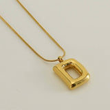 BALLOON STYLE 18K GOLD LETTER PENDANT NECKLACE_CWAJE0691