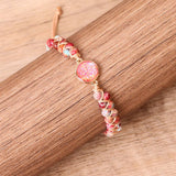 RED IMPERIAL TURQUOISE BEAD BRAIDED BRACELET_CWAJE3954