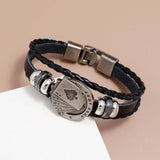 PERSONALIZED POKER BRAIDED LEATHER BRACELET_CWMM4510