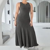 CHIC SLEEVELESS ROUND NECK HIGH WAIST DRESS_CWDMD6049