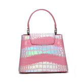 High-End Contrast Color Crocodile Pattern Tote Bag_Cwab3620