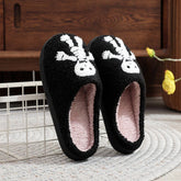 HALLOWEEN SKULL EMBROIDERED COTTON SLIPPERS_CWSHS0855