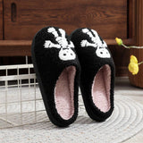 HALLOWEEN SKULL EMBROIDERED COTTON SLIPPERS_CWSHS0855