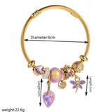 PERSONALIZED LETTER DRAGONFLY CHARM BRACELET_CWMM8603