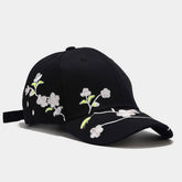 EMBROIDERED PEACH BLOSSOM COTTON BASEBALL CAP CWAH1639