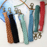 BOHO HANDMADE WOVEN STRIPE KEYCHAIN WRIST STRAP_CWAB5015