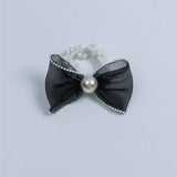 ELEGANT ORGANZA BOW PEARL HAIR TIE FOR WOMEN_CWAHA6885