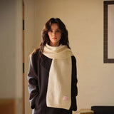 SOLID WOOL BLEND KNIT SCARF FOR WOMEN WARMTH_CWASC2284