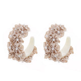 HANDMADE FABRIC FLOWER C HOOP EARRINGS FRESH STYLE_CWMM6280