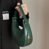 FASHION LOCK CRESCENT SHOULDER HANDBAG_CWAB0967