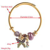 Trendy Beaded Bracelet With Butterfly Pendant_Cwmm8580