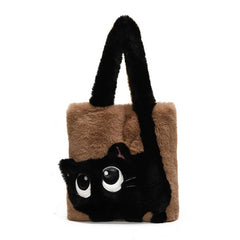 Lush Cat Tote Bag ? Colorblock Embroidered Bag_Cuab00394