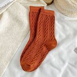 SOLID COLOR RETRO TWISTED DIAMOND WARM PILE SOCKS_CWMS1063