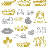 ROSE GOLD BRIDE TATTOOS METALLIC PARTY STICKERS_CWMM8243