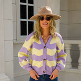 V-Neck Knit Short Trend Age Reduction Cardigan