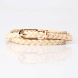 Fashionable Ladies Weave Thin Waist Belts