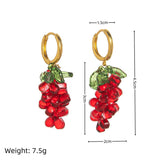 COLORFUL GRAPE FRUIT 18K GOLD PLATED EARRINGS_CWAJE5068