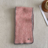 Wool Blend Fringed Knit Scarf For Winter_Cwasc2290