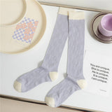 RETRO PLAID FLORAL COTTON SOCKS_CWMS0645