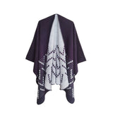 Women Color Match Wrapped Cardigan Shawl