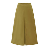 Womens Suede Maillard Solid Color Long Skirt
