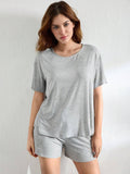 Womens Simple Solid Color Lounge Set