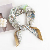 FLORAL SATIN SQUARE SCARF FOR WOMEN S ELEGANCE_CWASC0498