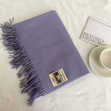 SOLID COLOR FAUX CASHMERE SCARF WINTER WRAP_CWASC2303