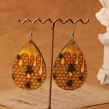 NEW FASHIONABLE WOODEN WATER DROP EARRINGS_CWAJE4002