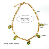 ORIGINAL STEEL NECKLACE WITH OCEAN PENDANT _CWMM8858