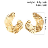 FASHIONABLE PUNK METAL STYLE GOLD EARRINGS_CWAJE1811