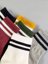 2 STRIPE COTTON MID SOCKS FOR WOMEN WHOLESALE_CWMS070