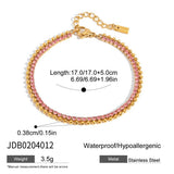 18K GOLD TITANIUM PINK ZIRCON CLAW CHAIN BRACELET_CWAJE4687