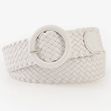 ROUND BUCKLE WOVEN BELT_CWABE0112