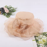 Women New Beach Cover Flower Mesh Hat_Cwah1207