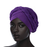 Two Milk Silk Solid Color Braided Headscarf Hat_Cwasc2425