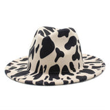 JAZZ HAT LEOPARD PRINT WOOLEN HAT WIDE BRIM HAT_CWAH2600