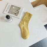 Women Solid Color Pile Socks Cotton Socks_Cwms0337