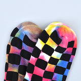 FASHION TIE DYED CHECKERED SOCKS_CWMS0265