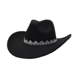 Western Rhinestone Felt Cowboy Hat For Women Men_Cwah04479