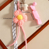 FASHION CROCHET FLOWER CANDY DOG KEYCHAIN_CWMM7642