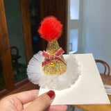 CUTE PLUSH CHRISTMAS PEARL HAT HAIRPIN HEADDRESS_CWAHA3403