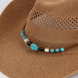 OUTDOOR BREATHABLE WESTERN COWBOY STRAW HAT_CWAH1193