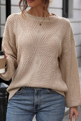 Women Solid Pullover Sweater_Cwoswl1626