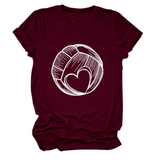 LOVE FOOTBALL T SHIRT CASUAL PLUS SIZE TOP_CWTTSL0509
